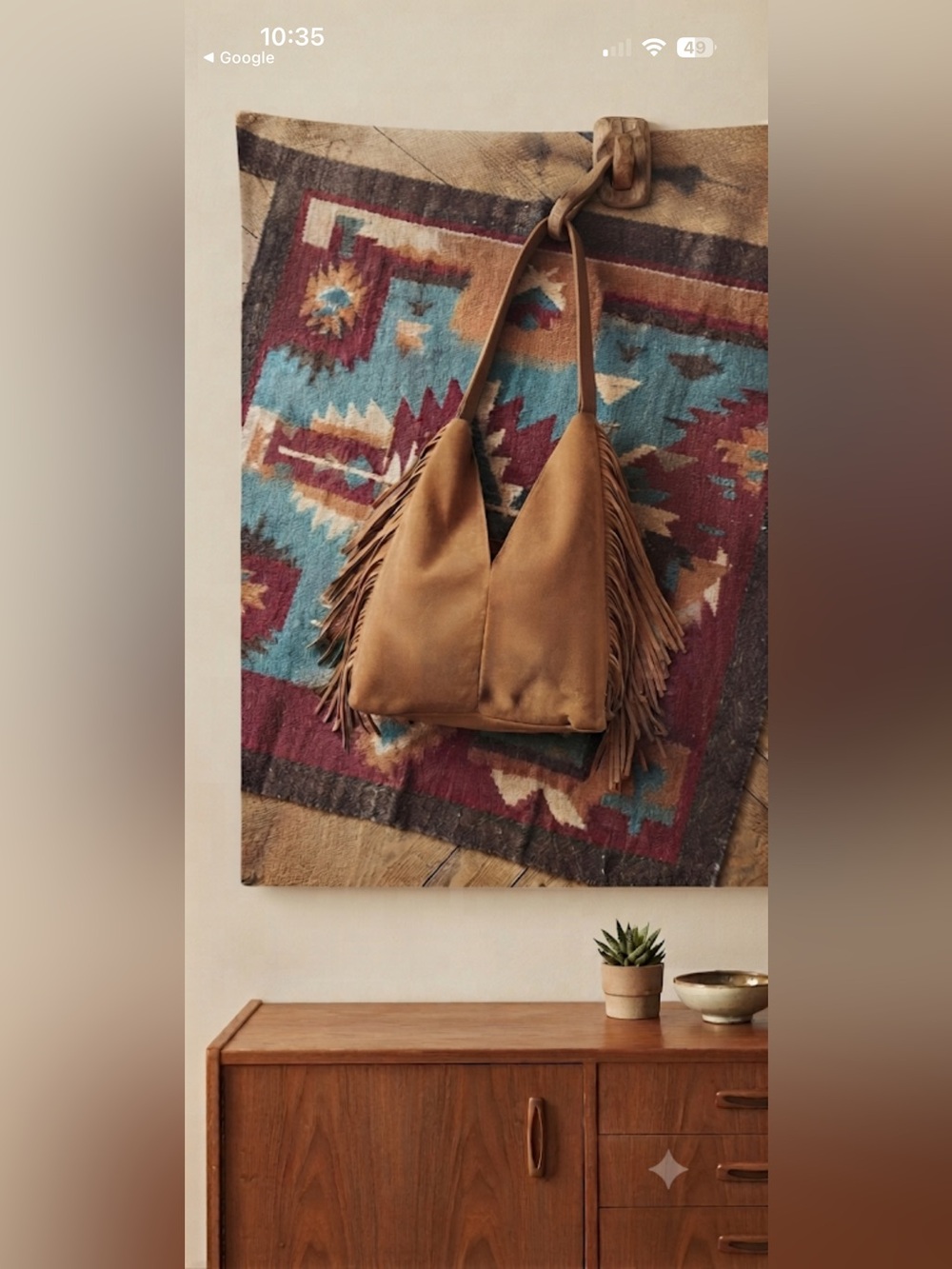 NWT Divina Firenze Italian Suede Fringe Hobo
Western Bag